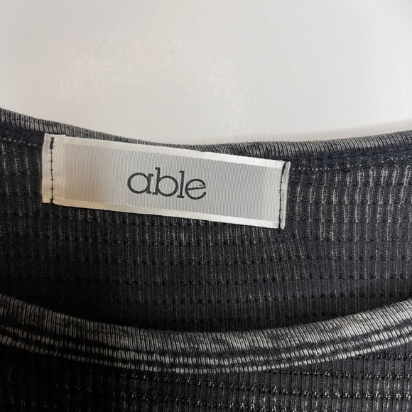 Able Dress M Gray Aztec Waffleknit Long Sleeve Stretch - Picture 6 of 10